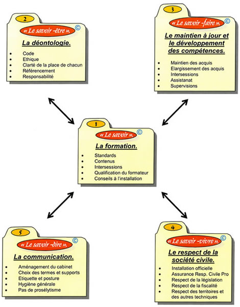 Les 5 pôles de la professionnalisation à l'Institut Français de Réflexologie